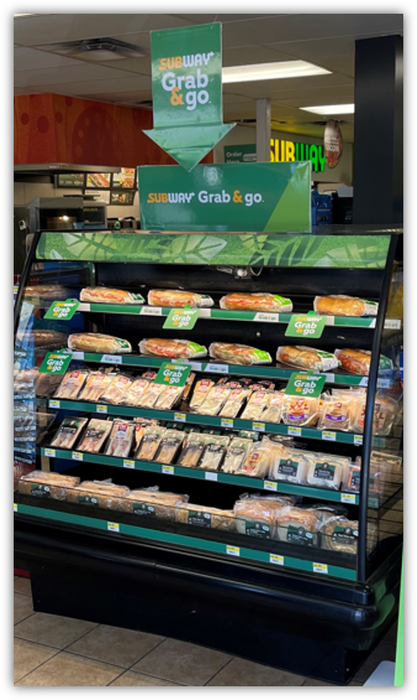 Grab and Go Subway Sandwiches on Shelves