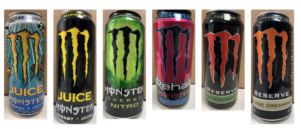 Products involved in Monster Energy recall