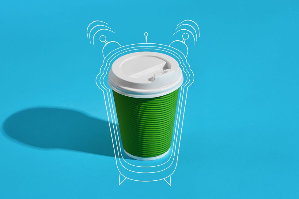 Stock Image of a Green Coffee Cup